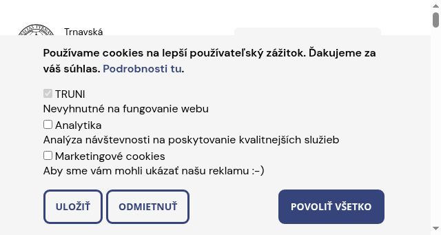 Screenshot of truni.sk