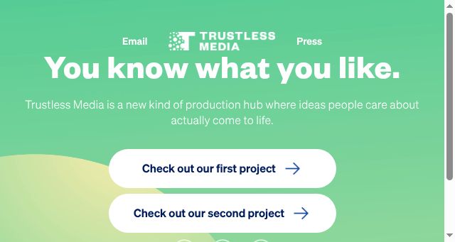 Screenshot of trustless.media