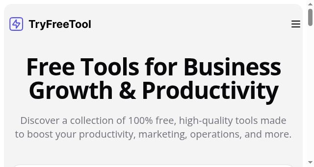 Screenshot of tryfreetool.com