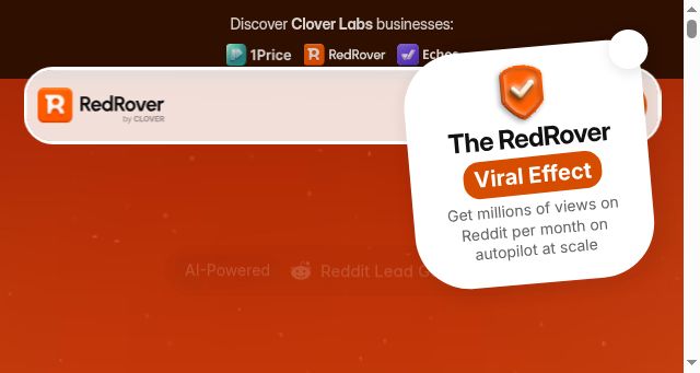 Screenshot of tryredrover.com