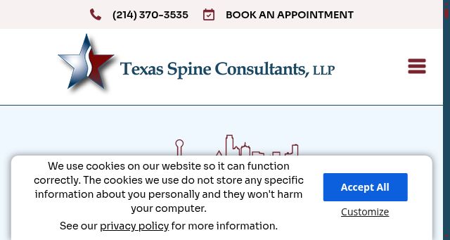 Screenshot of tscspine.com