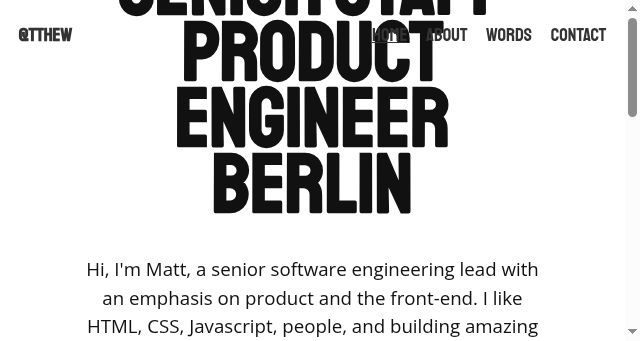 Screenshot of tthew.berlin