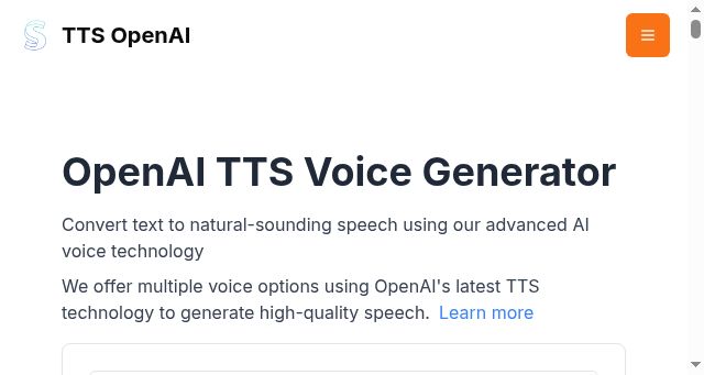 Screenshot of ttsopenai.org