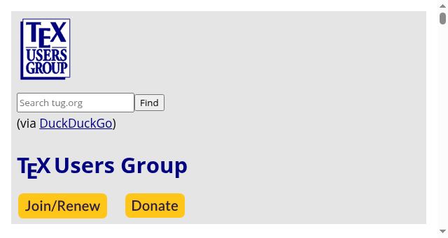 Screenshot of tug.org