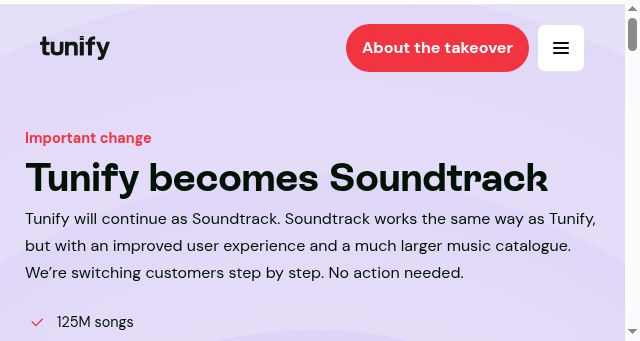 Screenshot of tunify.com