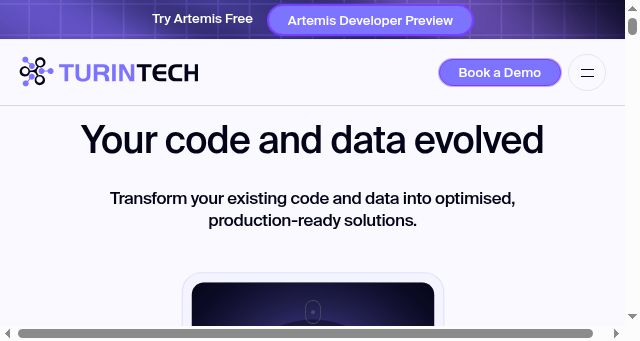 Screenshot of turintech.ai