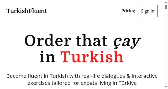 Screenshot of turkishfluent.com