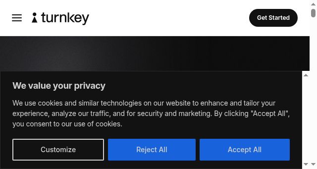 Screenshot of turnkey.com