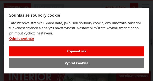 Screenshot of tvbydleni.cz