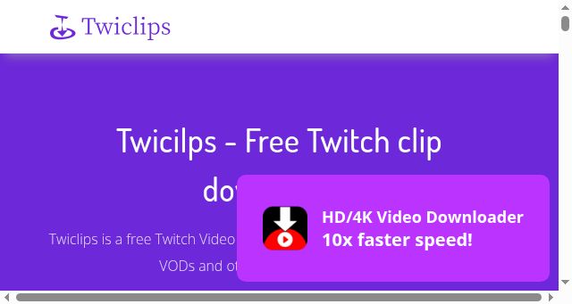 Screenshot of twiclips.com