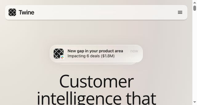 Screenshot of twine.com