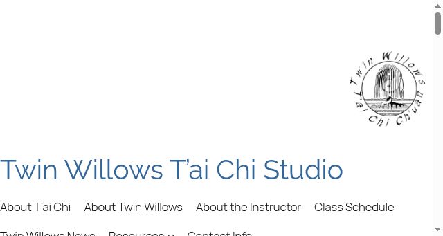 Screenshot of twinwillowstaichi.com