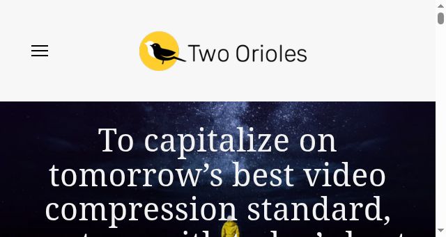 Screenshot of twoorioles.com