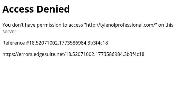 Screenshot of tylenolprofessional.com