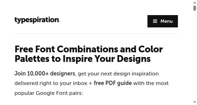 Screenshot of typespiration.com