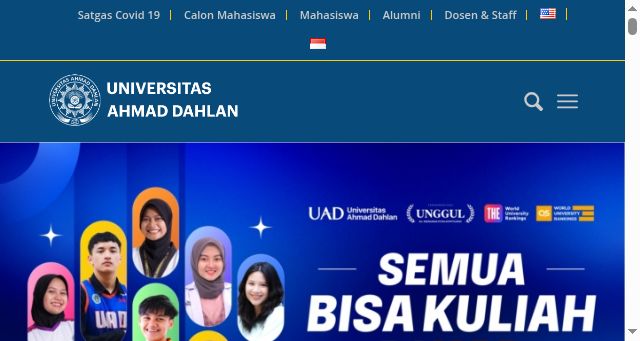 Screenshot of uad.ac.id