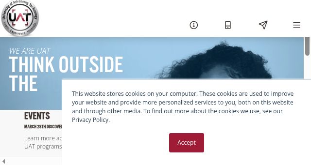 Screenshot of uat.edu