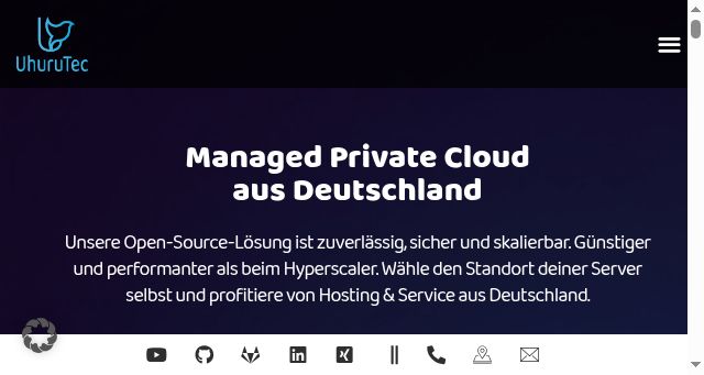 Screenshot of uhurutec.com