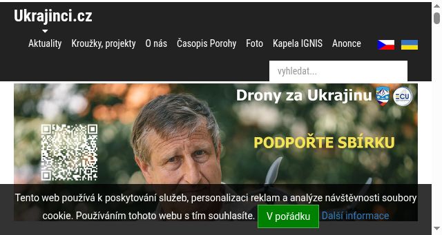 Screenshot of ukrajinci.cz