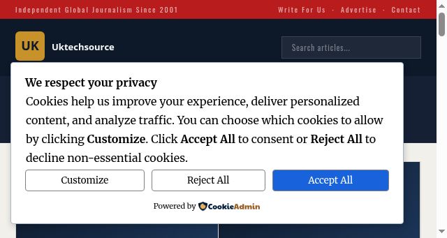 Screenshot of uktechsource.co.uk