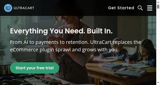 Screenshot of ultracart.com