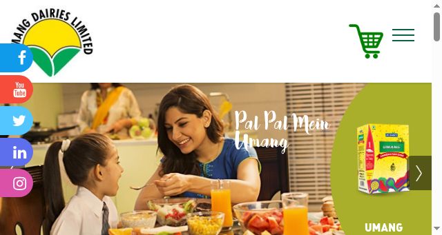 Screenshot of umangdairies.com