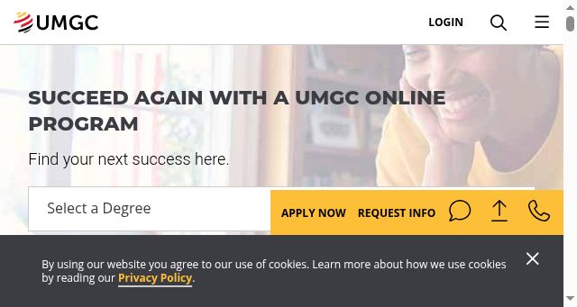 Screenshot of umgc.edu