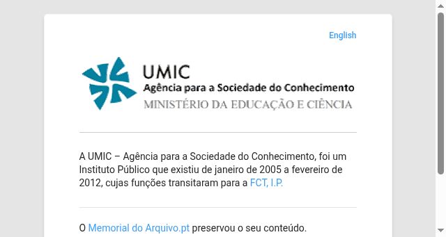 Screenshot of umic.pt