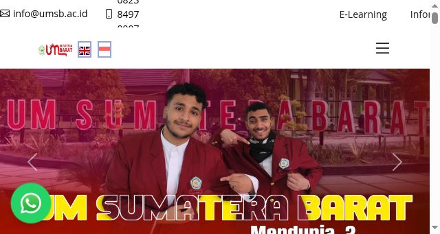 Screenshot of umsb.ac.id