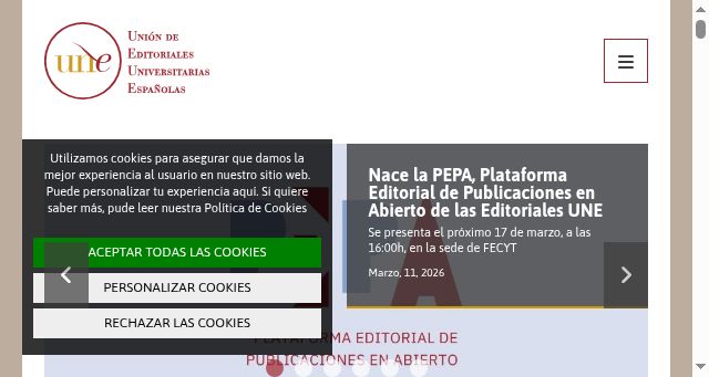 Screenshot of une.es