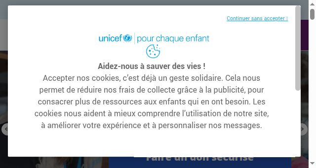 Screenshot of unicef.fr