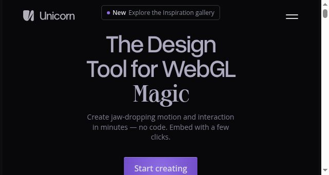 Screenshot of unicorn.studio