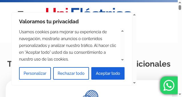 Screenshot of unielectrica.com