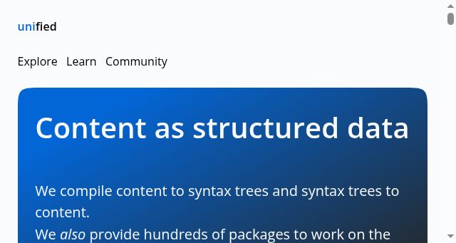 Screenshot of unifiedjs.com