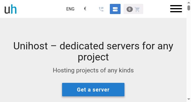 Screenshot of unihost.com