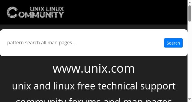 Screenshot of unix.com