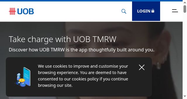 Screenshot of uob.com.sg
