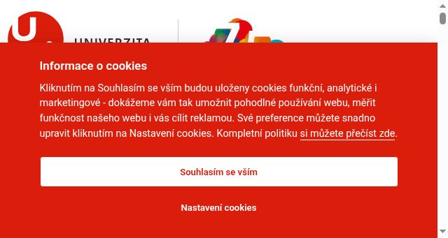 Screenshot of upce.cz