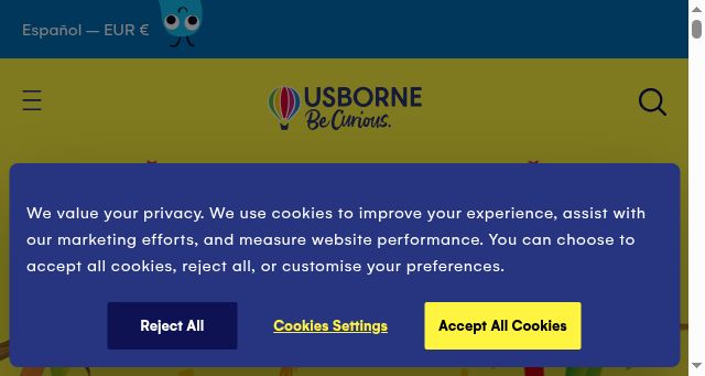Screenshot of usborne.com