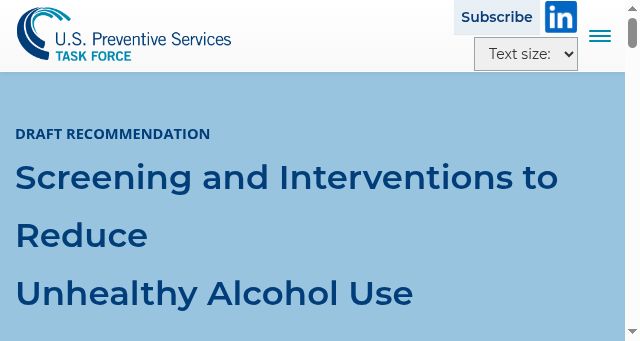 Screenshot of uspreventiveservicestaskforce.org