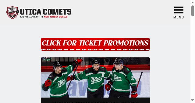 Screenshot of uticacomets.com