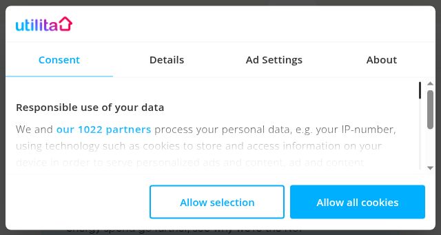 Screenshot of utilita.co.uk
