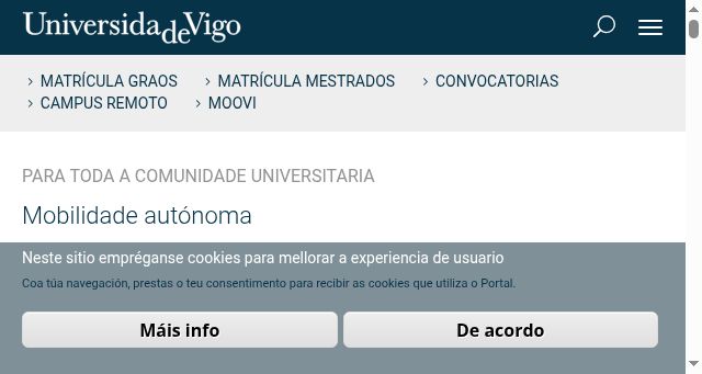 Screenshot of uvigo.gal