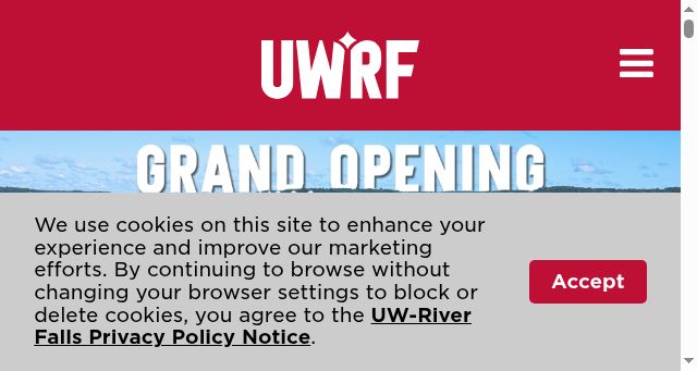 Screenshot of uwrf.edu