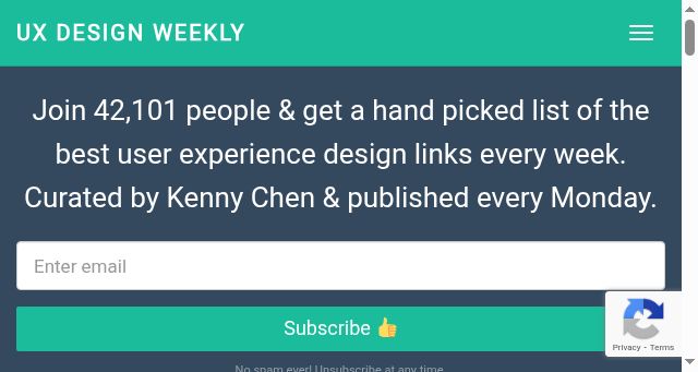 Screenshot of uxdesignweekly.com