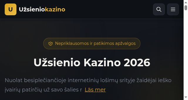 Screenshot of uzsieniokazino.com
