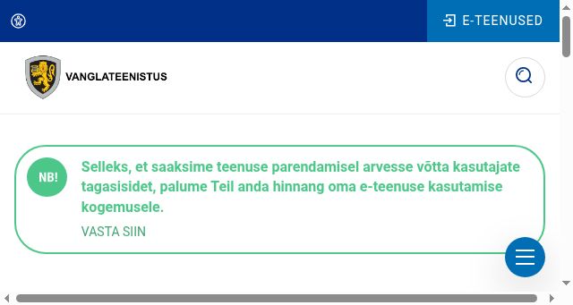 Screenshot of vanglateenistus.ee