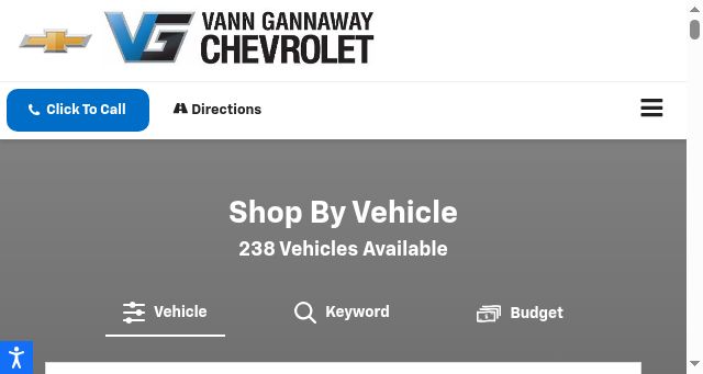 Screenshot of vanngannawaychevrolet.com