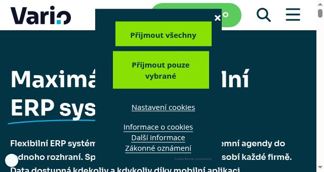 Screenshot of vario.cz