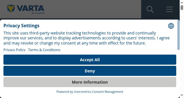 Screenshot of varta-automotive.com